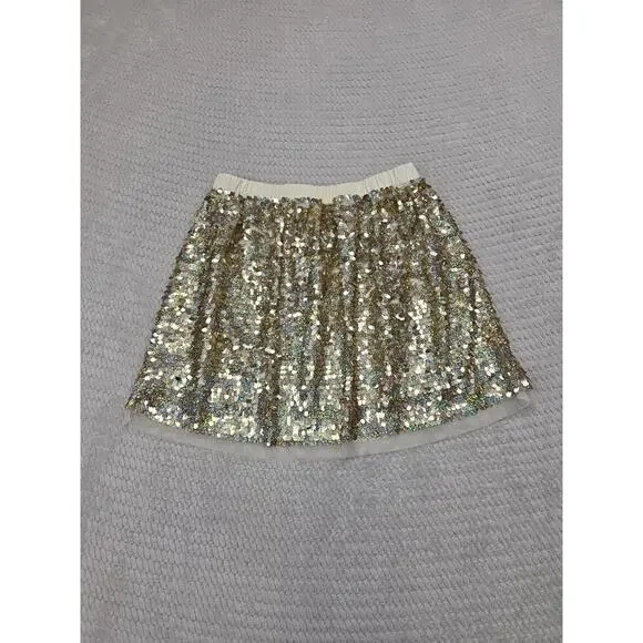 Crew Cuts Skirt Girls 8 Gold All Over Sequin - Picture 1 of 6